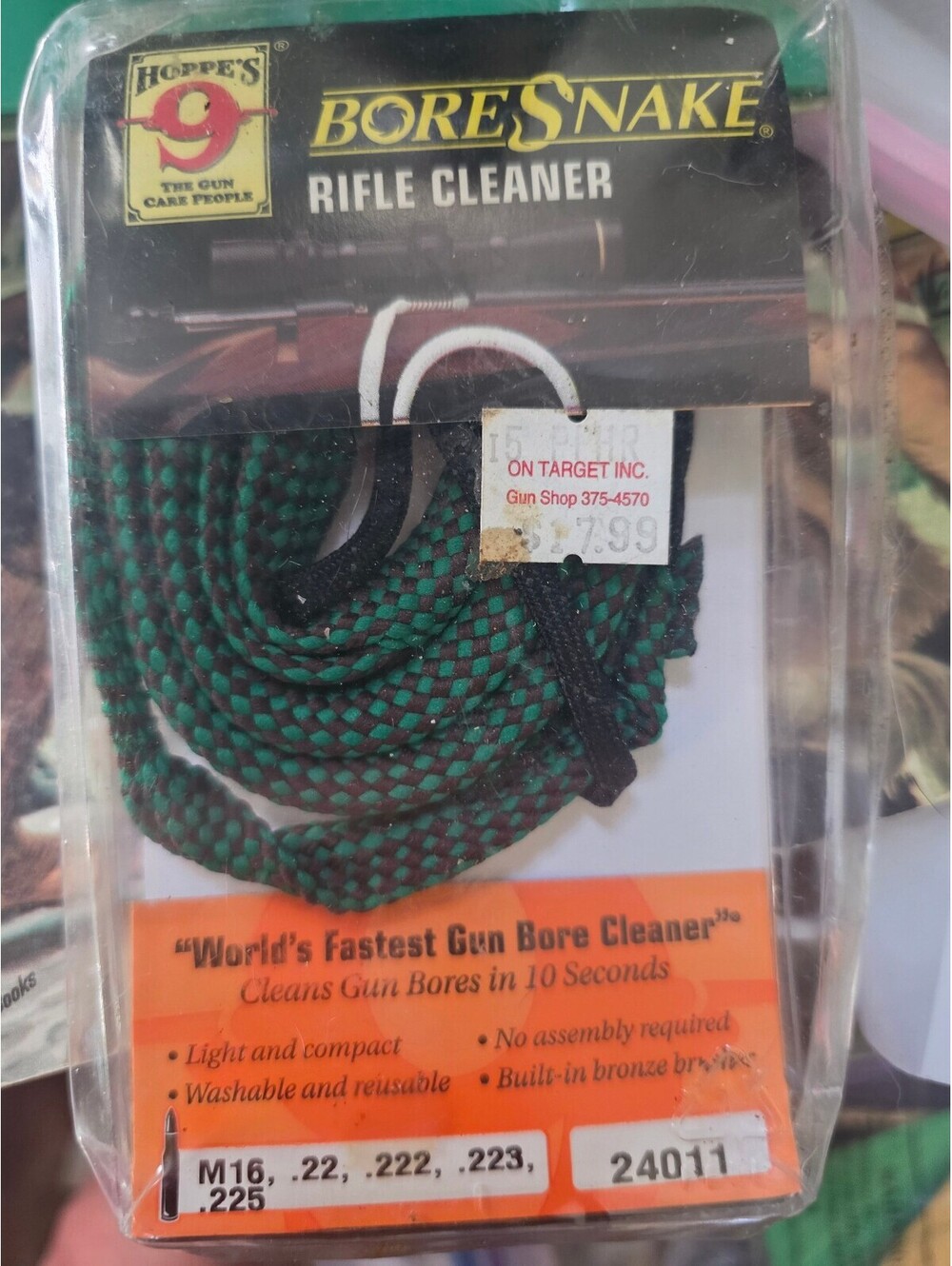 Hoppe's Bore Snake Rifle Cleaner for M16, .22, .222, .223, .225 Calibers